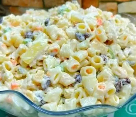 Filipino Macaroni Salad with Ham